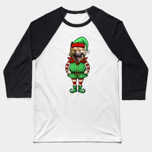 Icelandic Sheepdog Christmas Elf Baseball T-Shirt